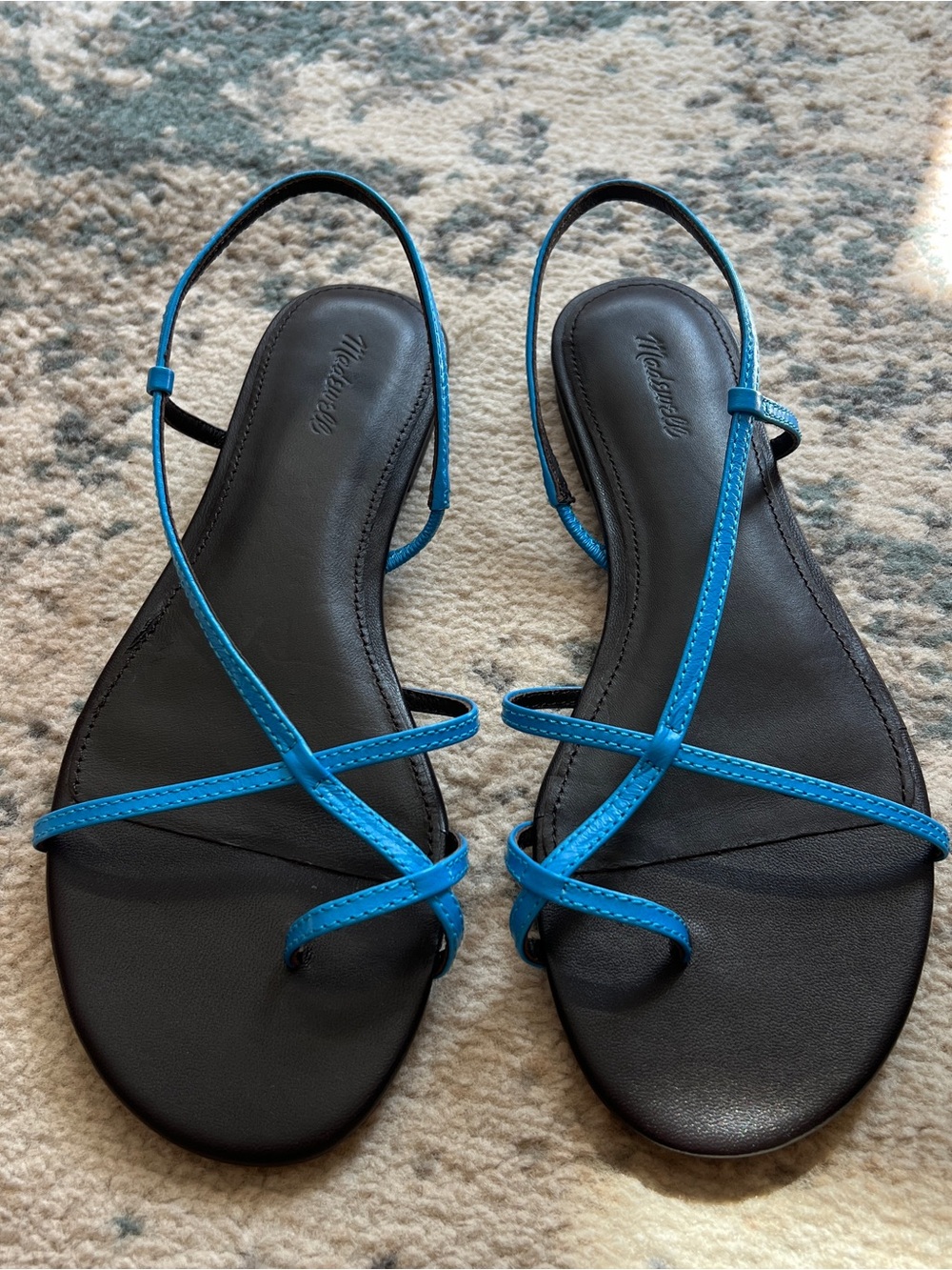 Madewell Turquoise Iggy Strappy Slingback Sandals